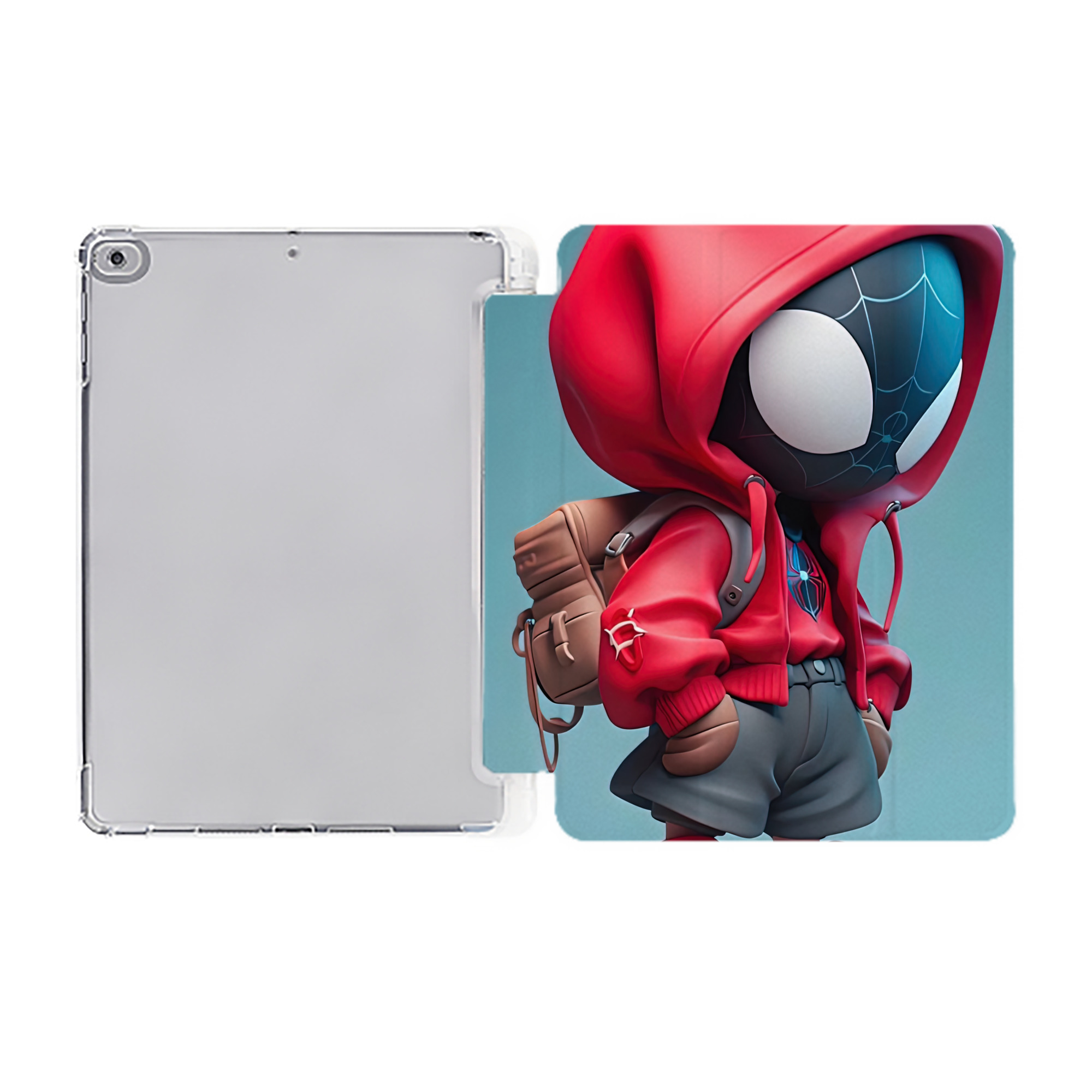 （画像用） Spider Man スパイダーマン IPad ケース ペン収納付き 三つ折りスタンド PUレザー×シリコン 対応機種9.5/10.5/10.9インチ